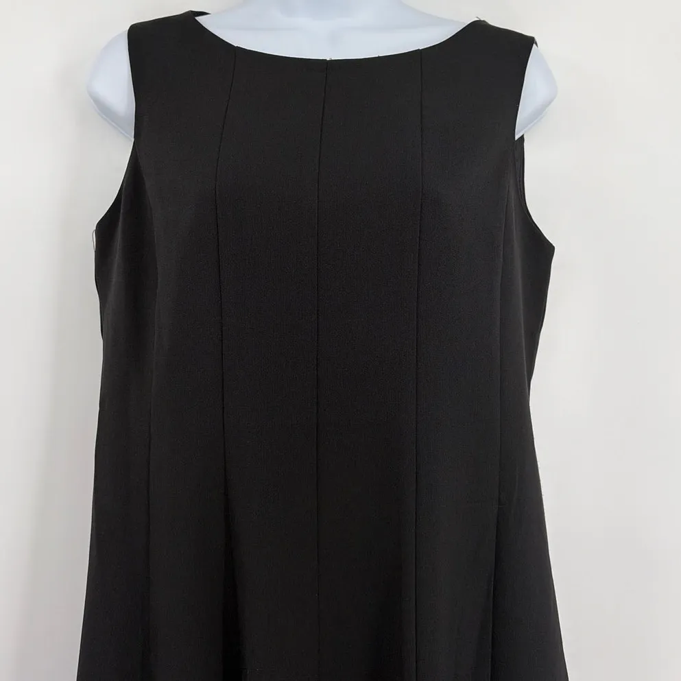 Black Label Evan Picone A-line Dress Sz 6 Black Minimalist Corpcore LBD Preppy - Image 3