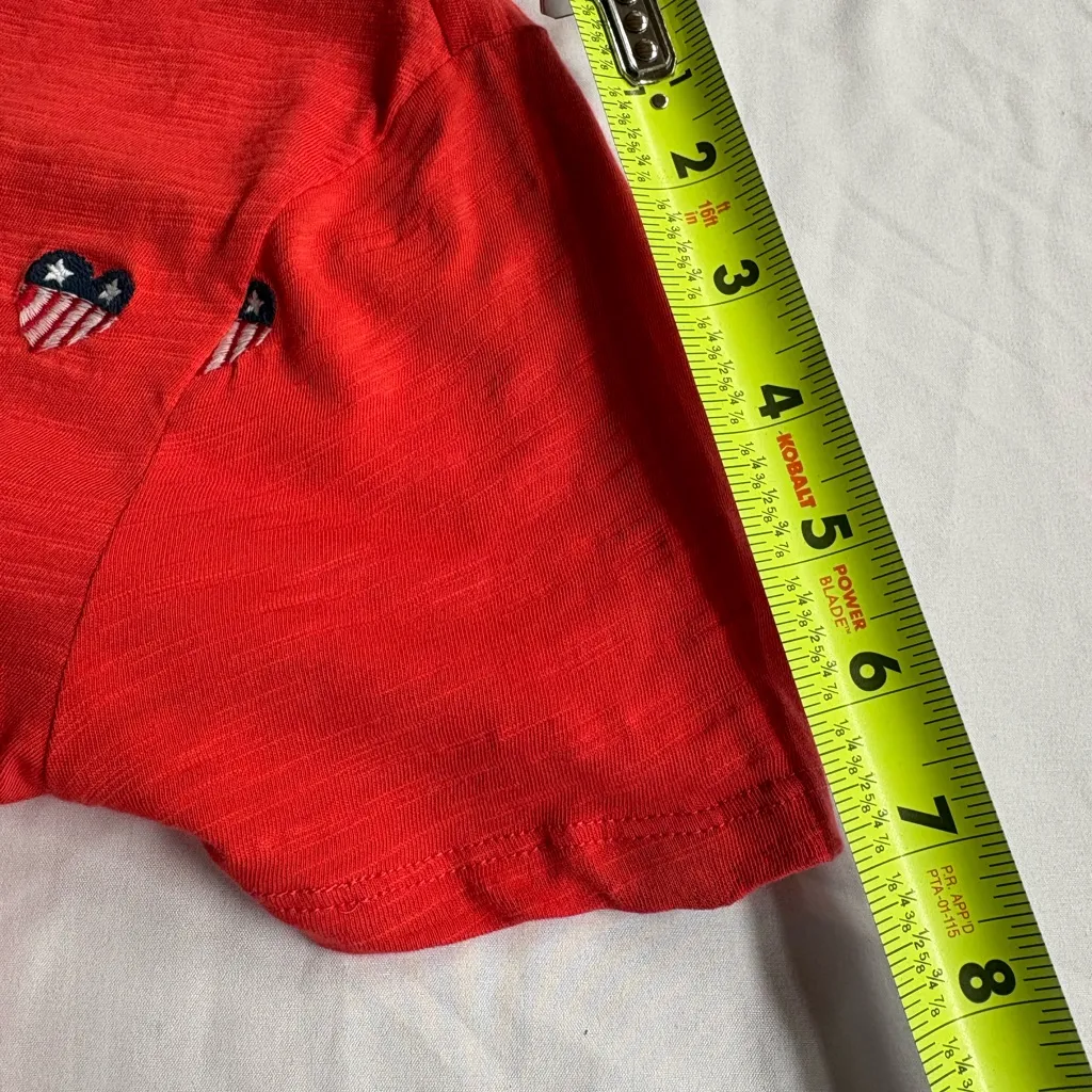 Lucky Brand Women's Heart Flag Embroidered T-Shirt, size S NWT - Image 11