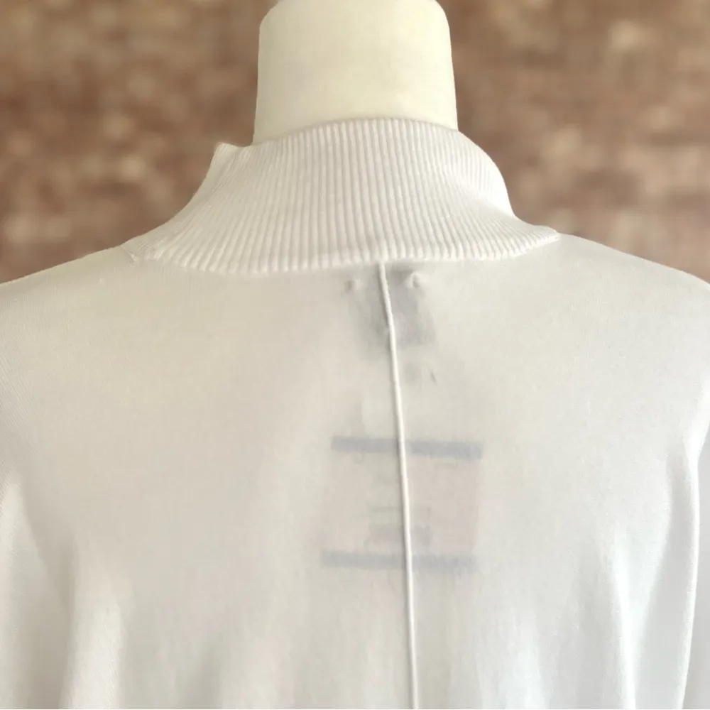 Anne Klein NWT  Tunic Sweater Mock Neck Long Sleeve XL Gold Button Cuff Chic - Image 11