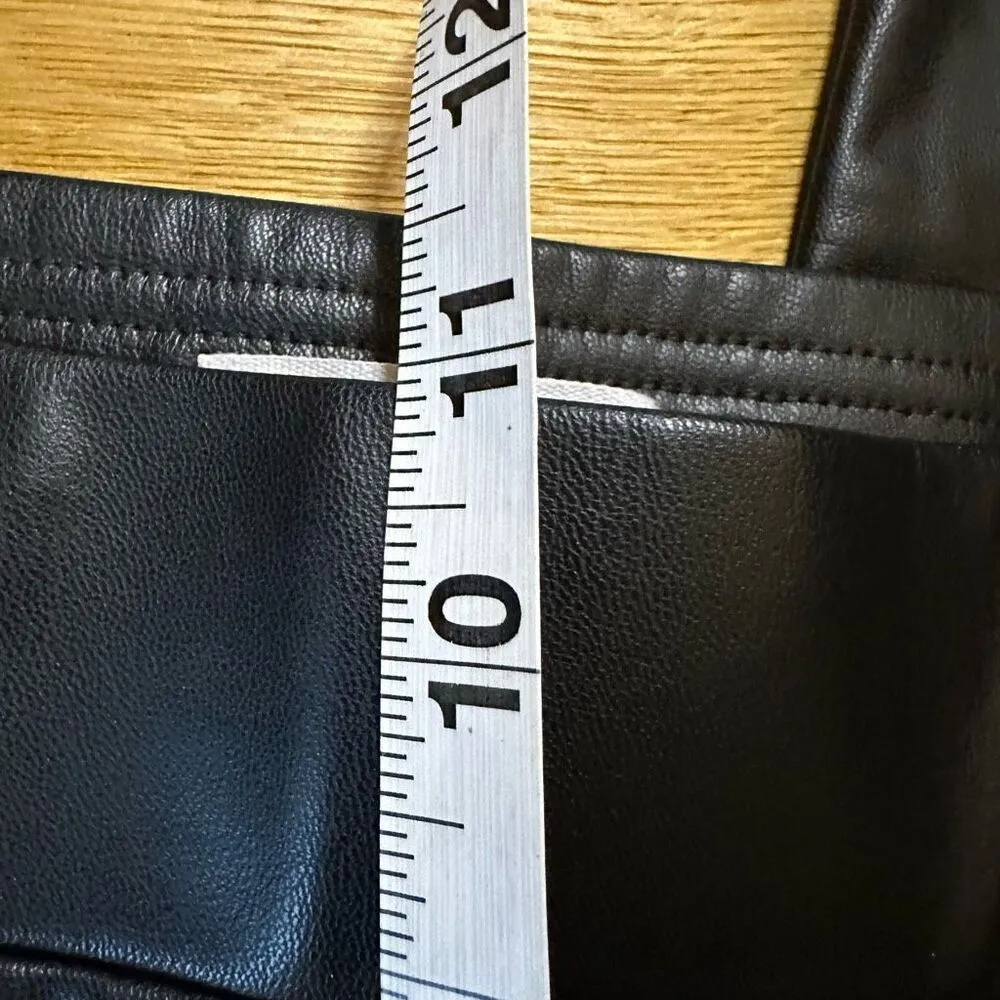 NWT Loft faux leather pants large black - Image 9