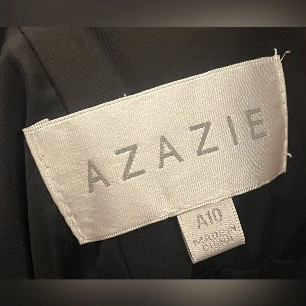 Azazie- Black Maxi dress V-neck back and open V-neck front Size A10 - Image 9