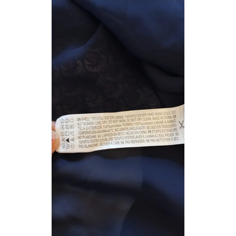 Forever 21  Contemporary  Red Blue Shirt Dress Boho Floral  3/4 Sleeves Medium - Image 6