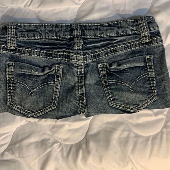 Blue Asphalt Mini Skirt Cutoffs Blue Size undefined - Image 2