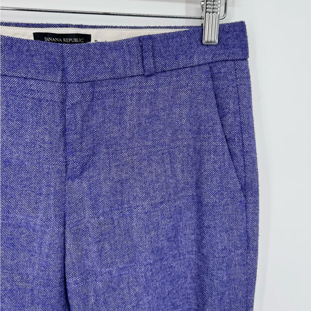 Banana Republic Avery in Purple Herringbone Straight Trouser Ankle Pants 0 - Image 2