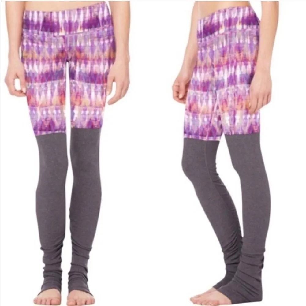 Alo Yoga Goddess Bhakti Print Ribbed Leggings S - Image 2