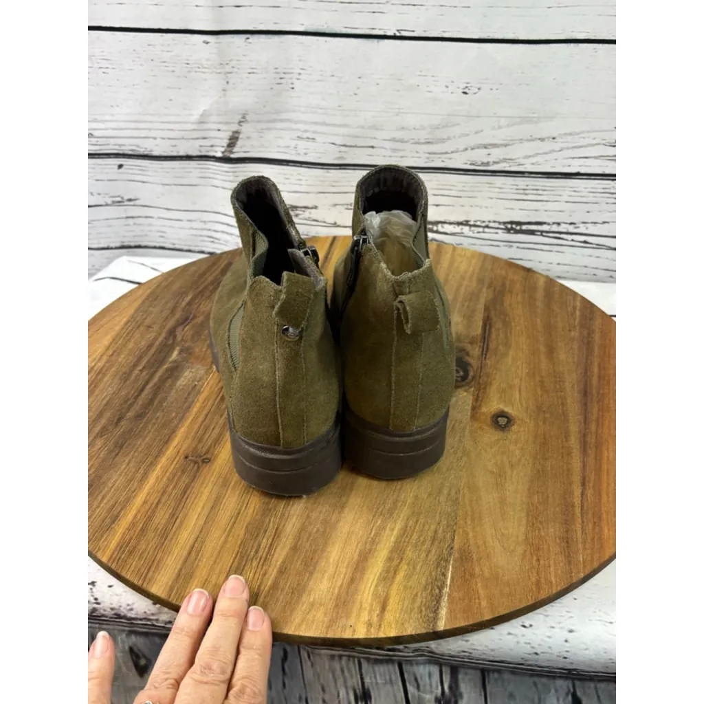 Women's Easy Spirit Martha Stewart Olive Green Suede Ankle Boots 7.5 - Image 3