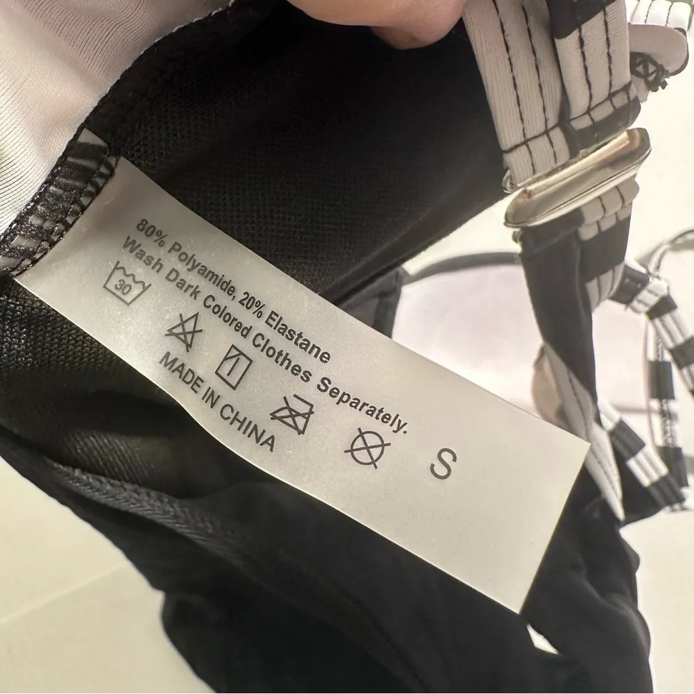 Chic Black and White Striped Swimsuit small - Image 6