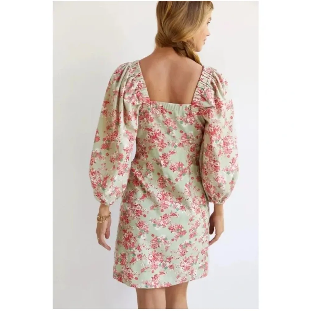 Forever That Girl x Anthropologie Puff Sleeve Floral Print Mini Dress XS - Image 3