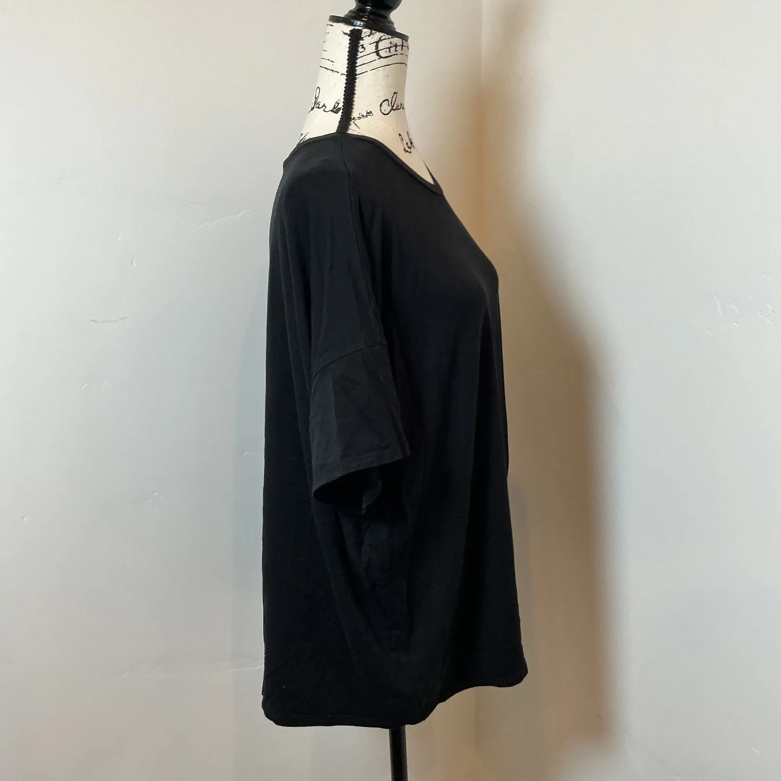 EILEEN FISHER Black Oversized Relaxed Fit Dolman Sleeve Tunic Top L/G - Image 2