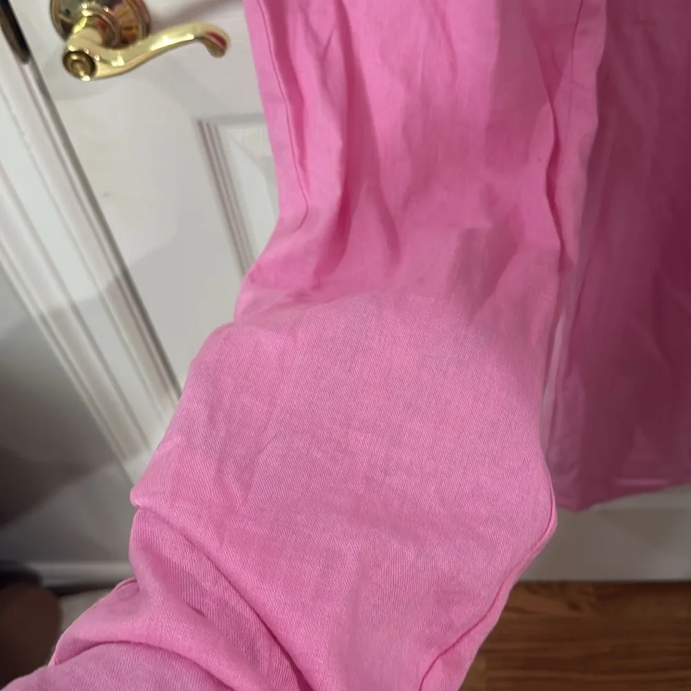 Pink linen Pants loose fit size small - Image 2