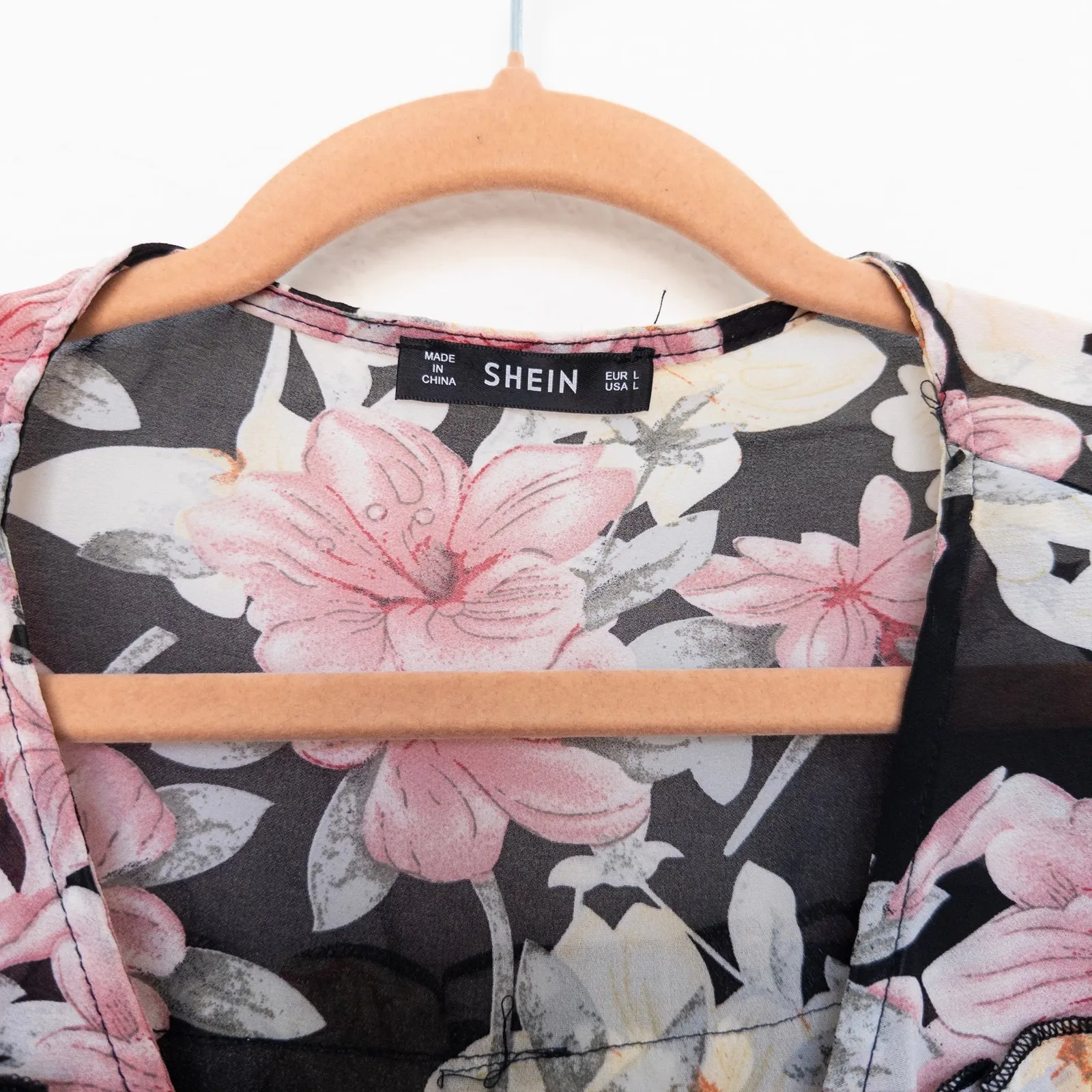 Womens Blouse‎ Size L Floral Ruffle Long Sleeve Romantic Office Siren Cottage - Image 4