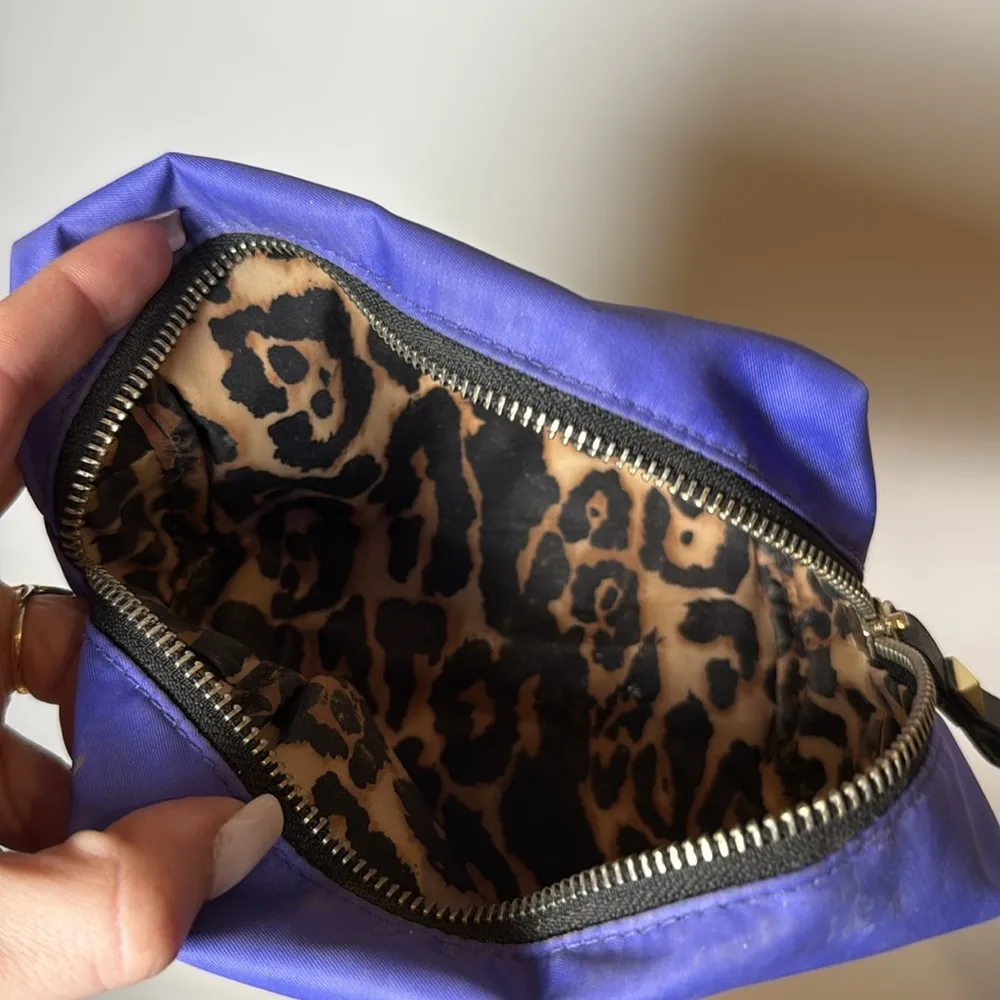 Victoria’s Secret Small Purple Bling Graphic Leopard Makeup Bag Travel Bag - Image 9