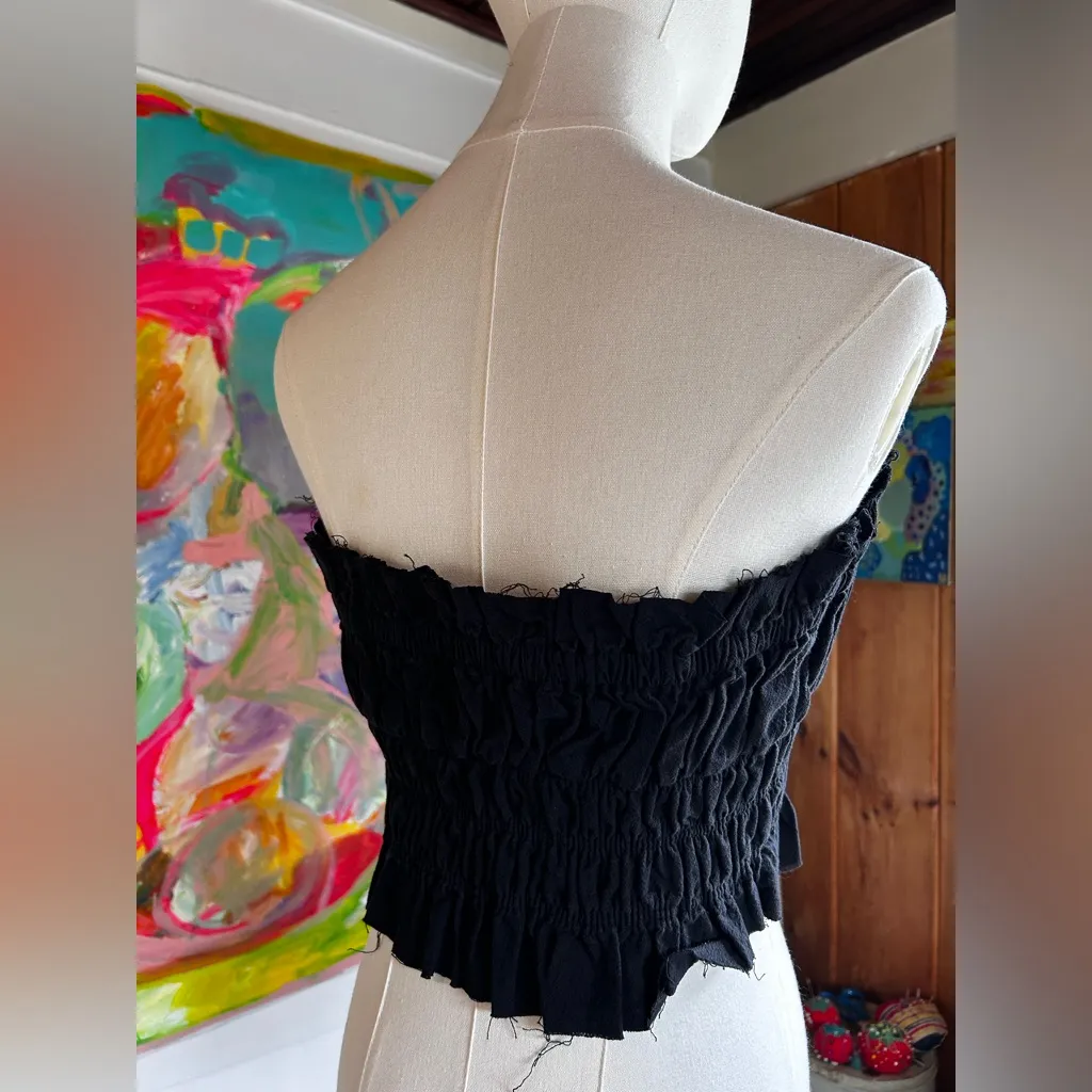 Free People All the Things Smocked Strapless Cottagecore Festival Top - Image 4