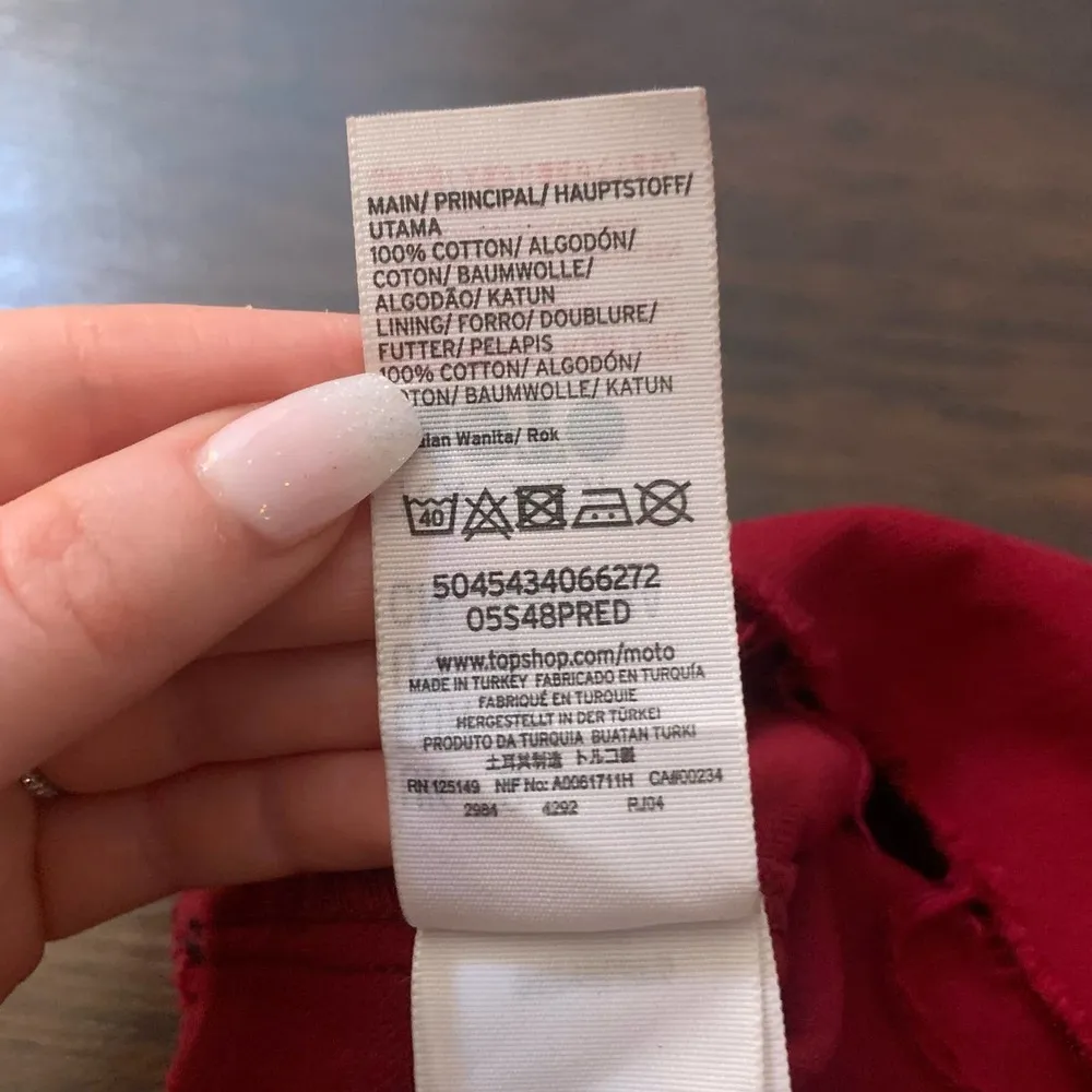 Topshop Moto red denim mini skirt size 4 - Image 6