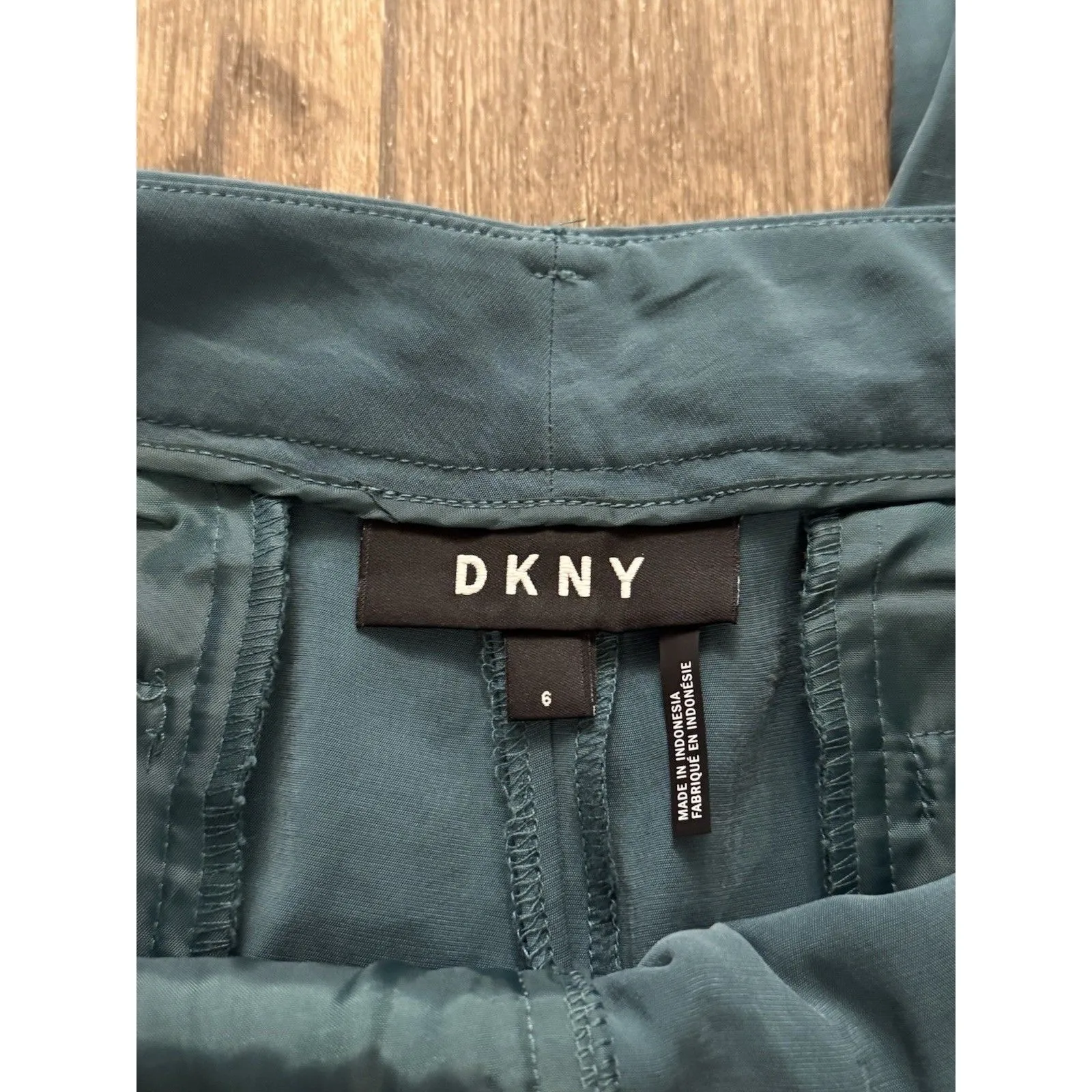 DKNY Pants  size 6 The ESSEX Ankle  Dark Teal‎  Waist Tie   Stretch  Career - Image 5