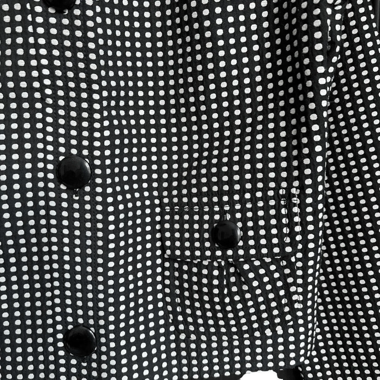 Charter Club  Size 8 Black White Polka Dot Jacket Blazer - Image 6