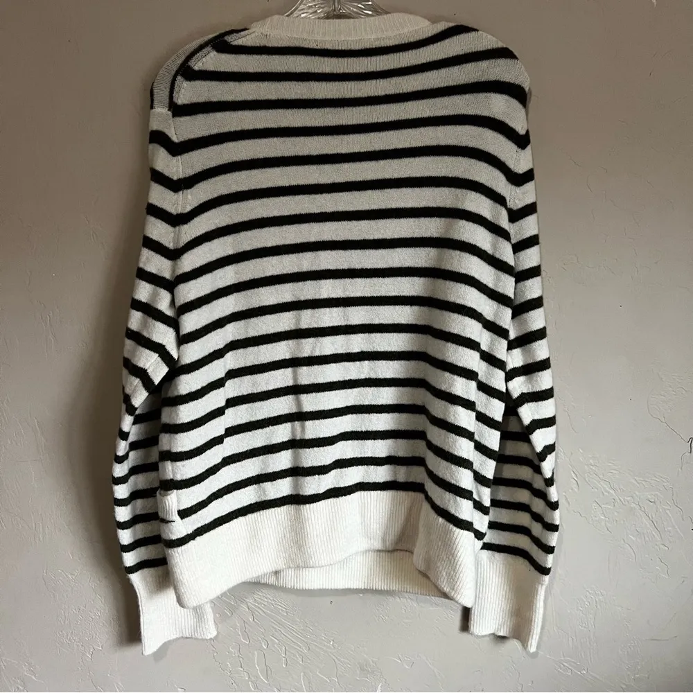 NWT Madewell Elthorne‎ Faux Wrap Green Striped Wool Alpaca Blend Sweater - Image 9