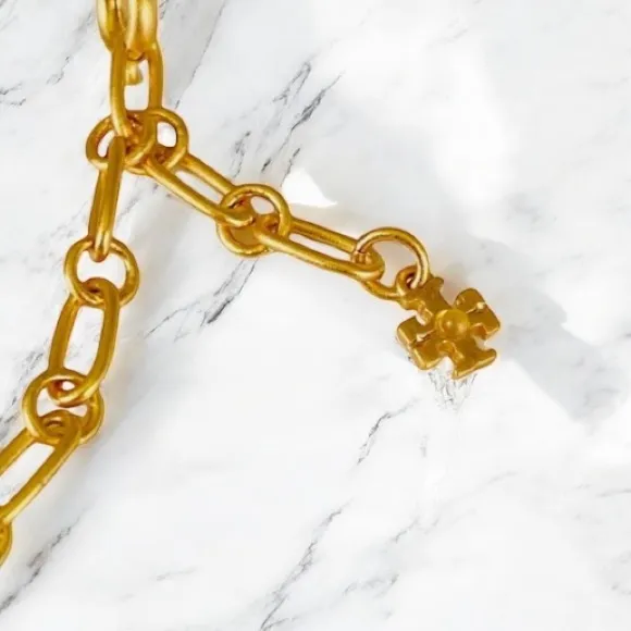 New Authentic Tory Burch Roxanne chain-link Gold Bracelet with Tag - Image 4