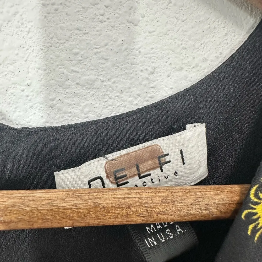 Delfi Collective Fallon Top Black Flowy Dramatic Starburst Romantic Date Size XS - Image 5