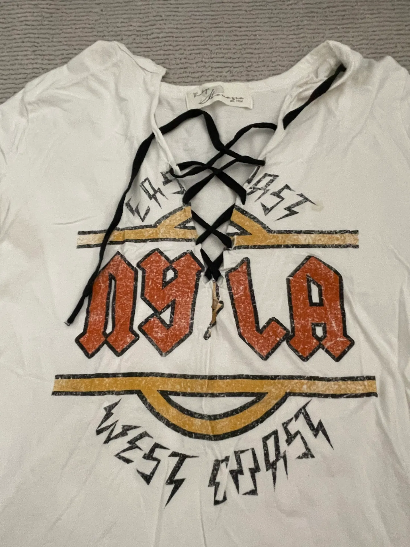 NY LA Lace Up T Shirt - Image 3