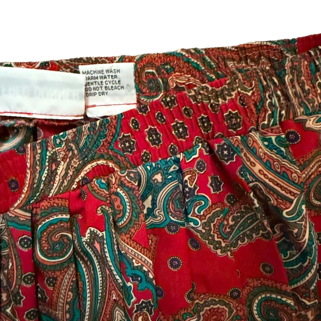 Alfred Dunner Vintage Paisley Pleated Midi Skirt Red Teal Plus Size L XL - Image 8