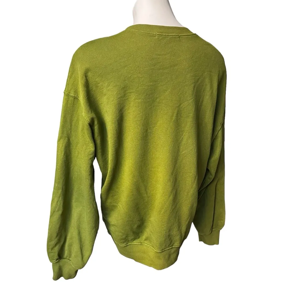 Daydreamer Johnny Cash Sunday Morning Oversized Crew in Olive Green, Sz S - Image 7