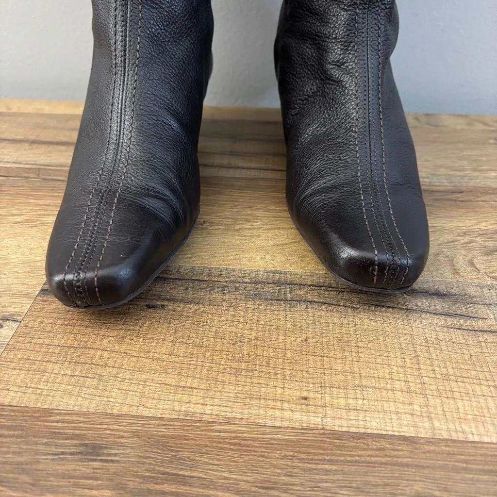 Eddie Bauer Italian Leather Zip Knee High Boots Wide Calf - Image 4