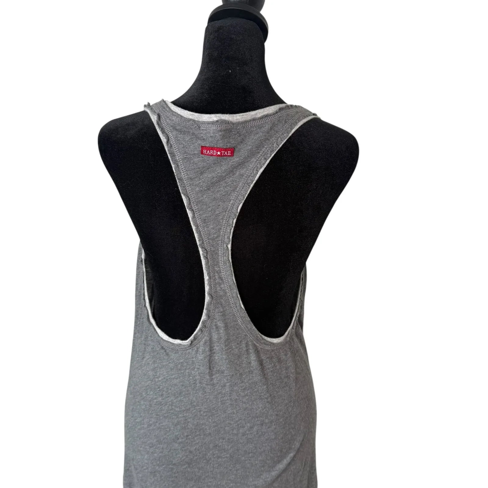 Hard Tail Forever Minimalist Tank Dress Gray Racerback V Neck Size S BOHO - Image 7