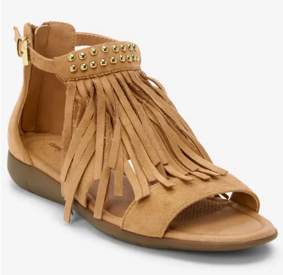 New Comfortview The Carmella Sandal Women’s Gladiator Sandal Tan Size 12W - Image 1