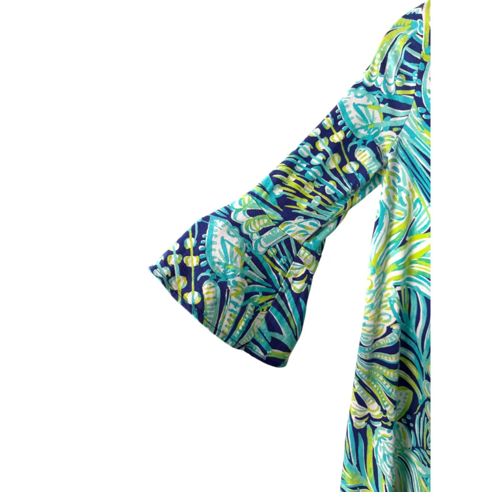 Lilly Pulitzer Ophelia A Line Dress Blue Green Party Like a Flock Size Small - Image 3