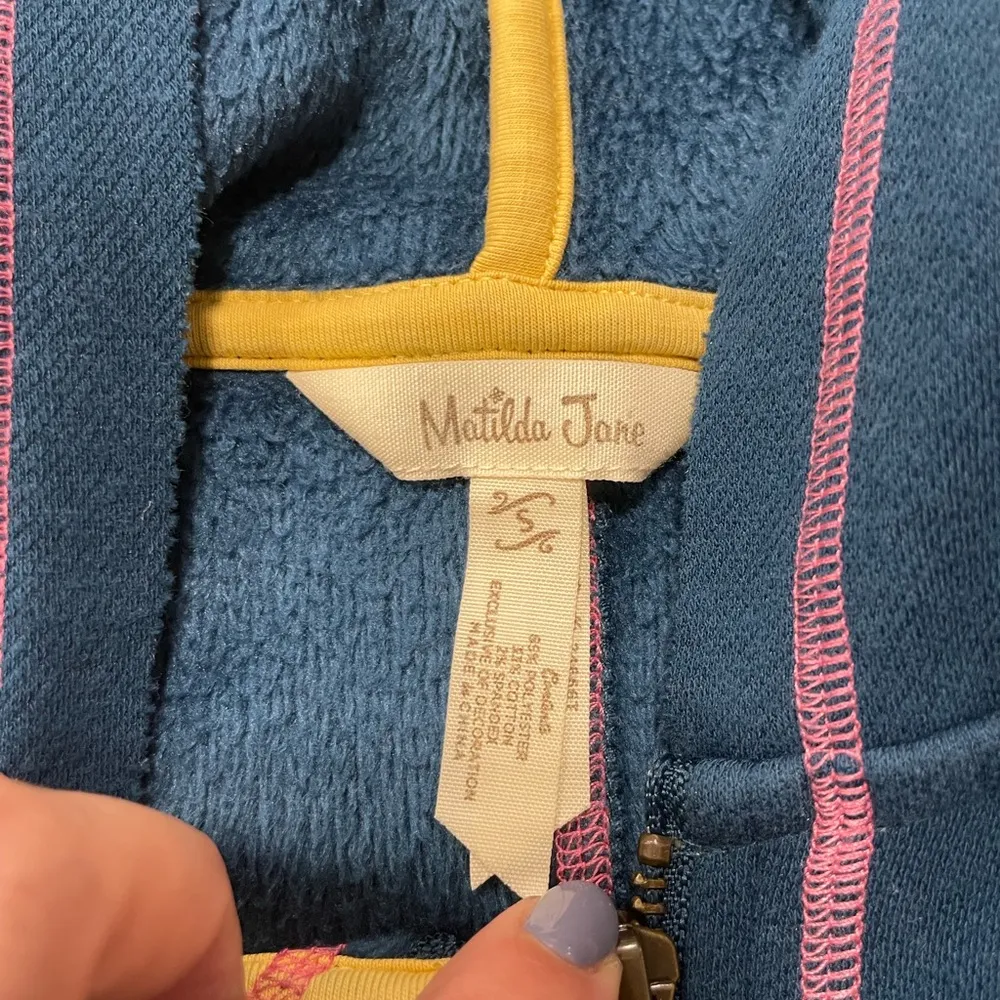 Matilda Jane Be Present hoodie sherpa fleece lined blue Girly womens size Small - Image 3