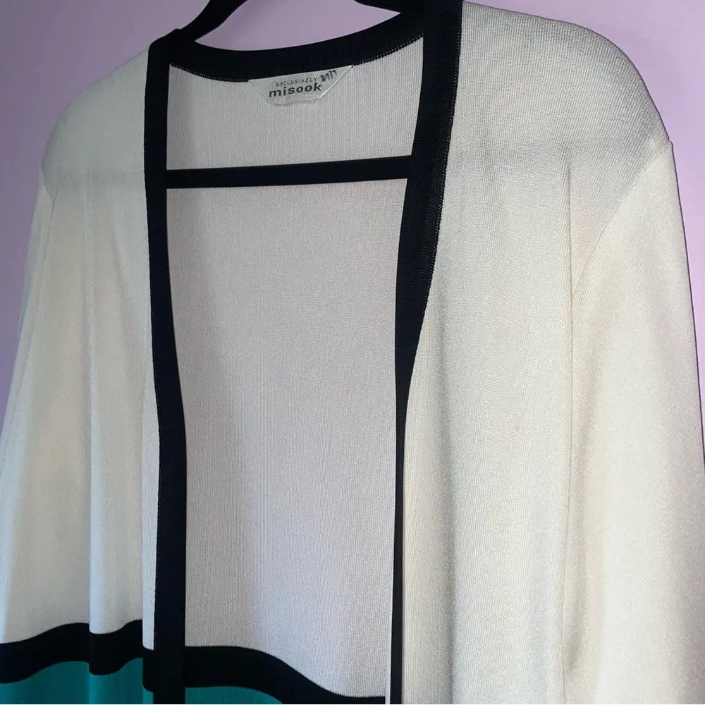 Misook 2X Colorblock Cardigan Knit Sweater Jacket Quiet Luxury Old Money - Image 2