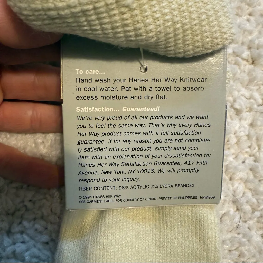 Vintage 90s Gloves Hanes Her Way Ladies One Size Knit Driving Beige Brown NOS - Image 5