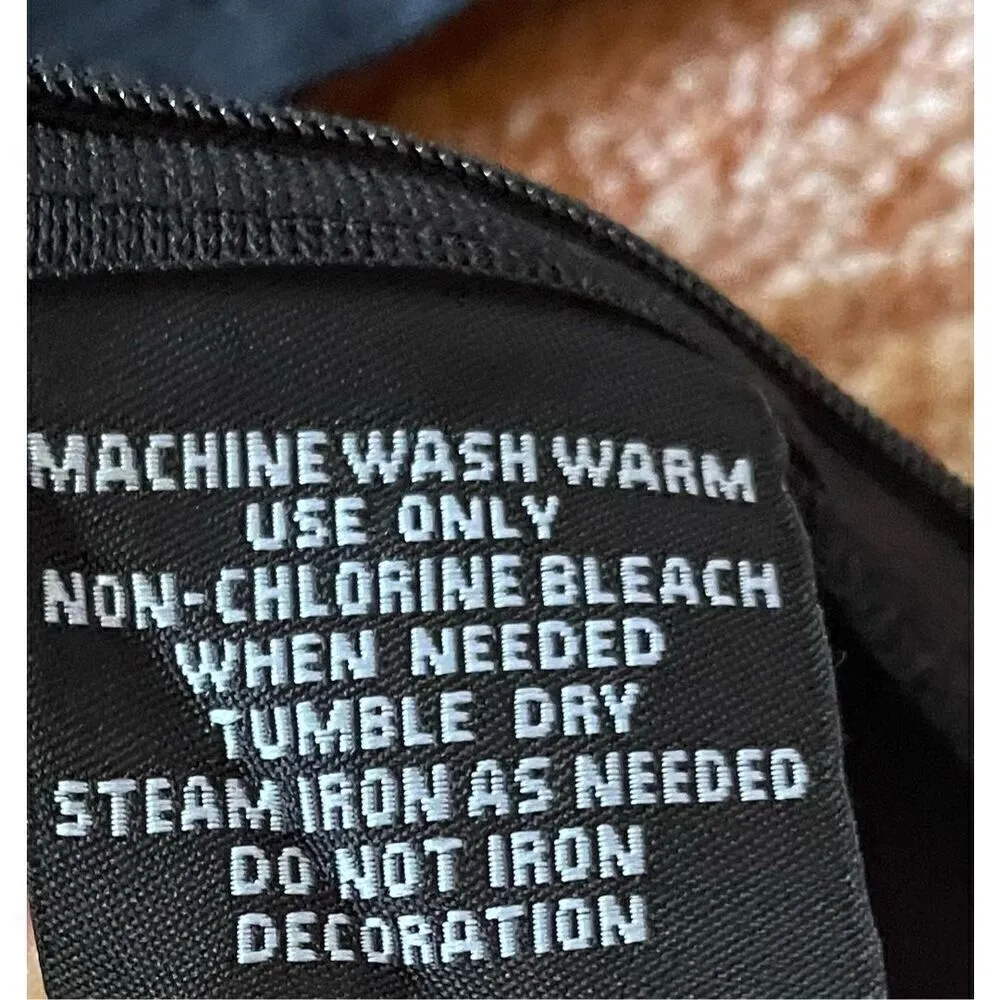 East 5th Top Womens Black Stretch Mock Wrap Self Tie Bow Size  14 Zip Rhinestone - Image 6