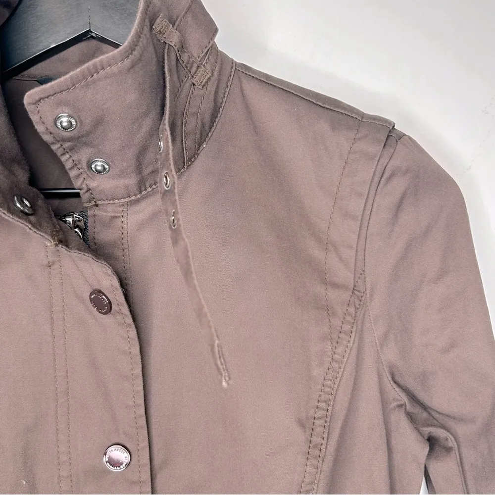 White House Black Market Brown Zip Front Military Jacket Size 0 NWT - Image 5