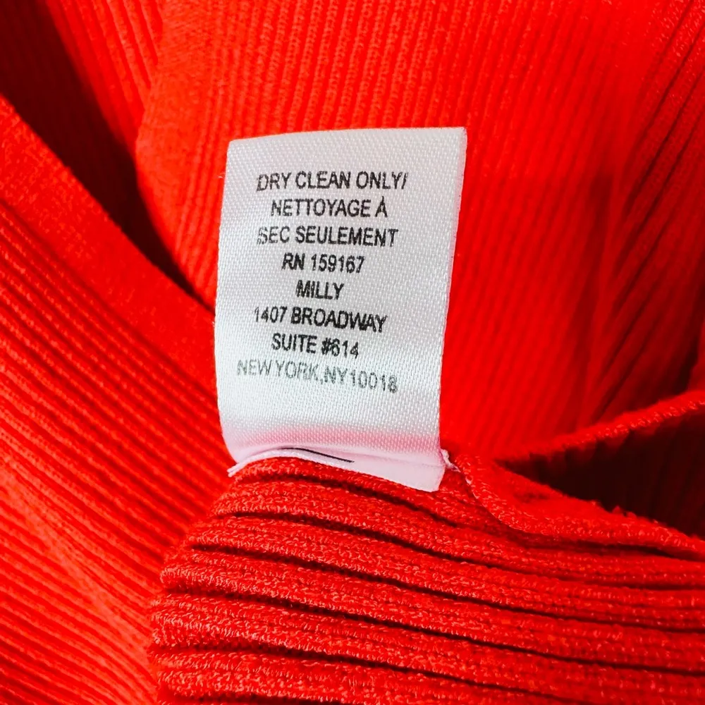 Milly Cross Front Long Sleeve Knit Red Gold Buttons Sweater Top Shirt Size M - Image 13