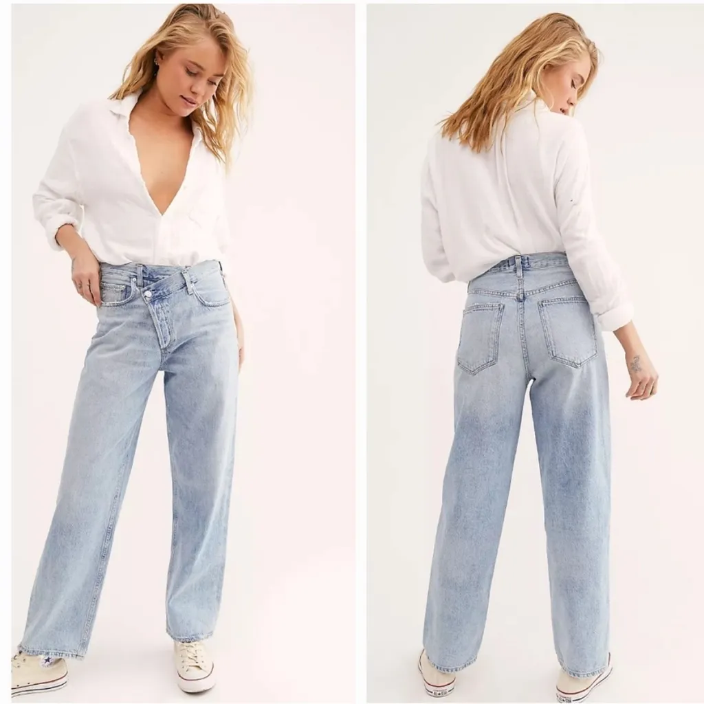 AGOLDE criss cross upsized jean in suburbia - Image 3