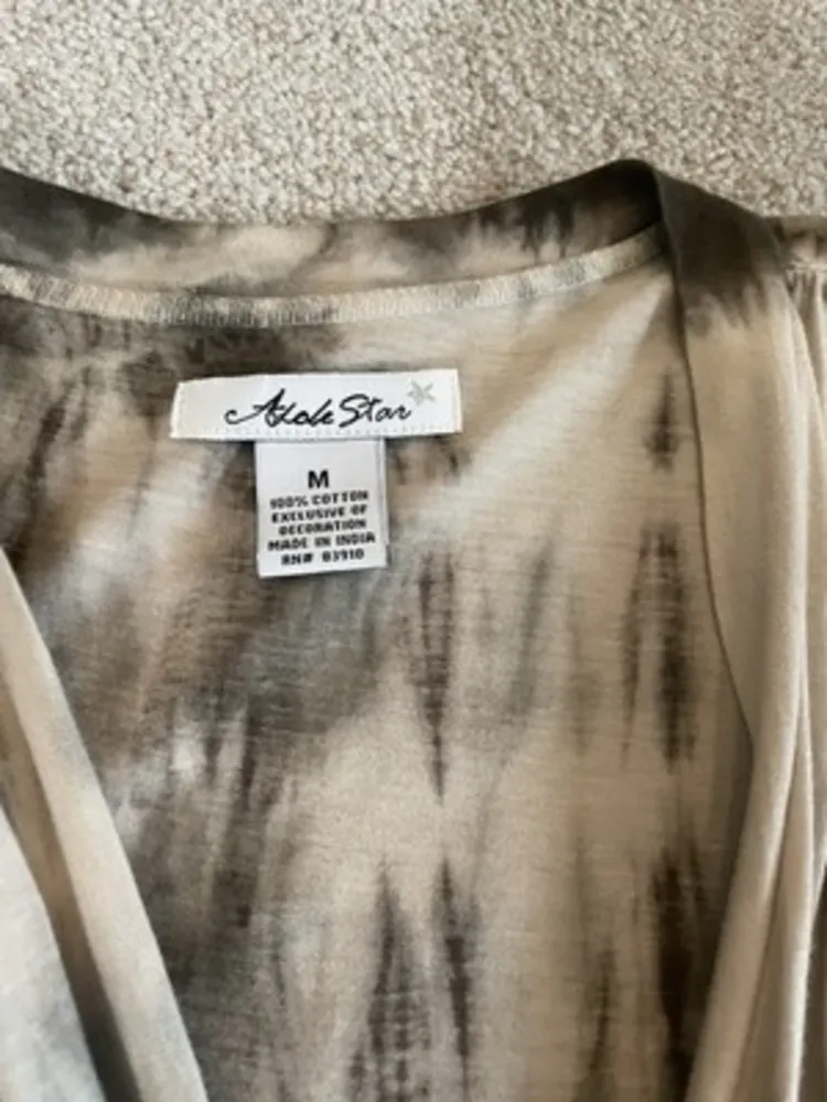 VTG 90s Y2k‎ Fairy Grunge Beads Tie Dye Brown Cream Size Medium - Image 9