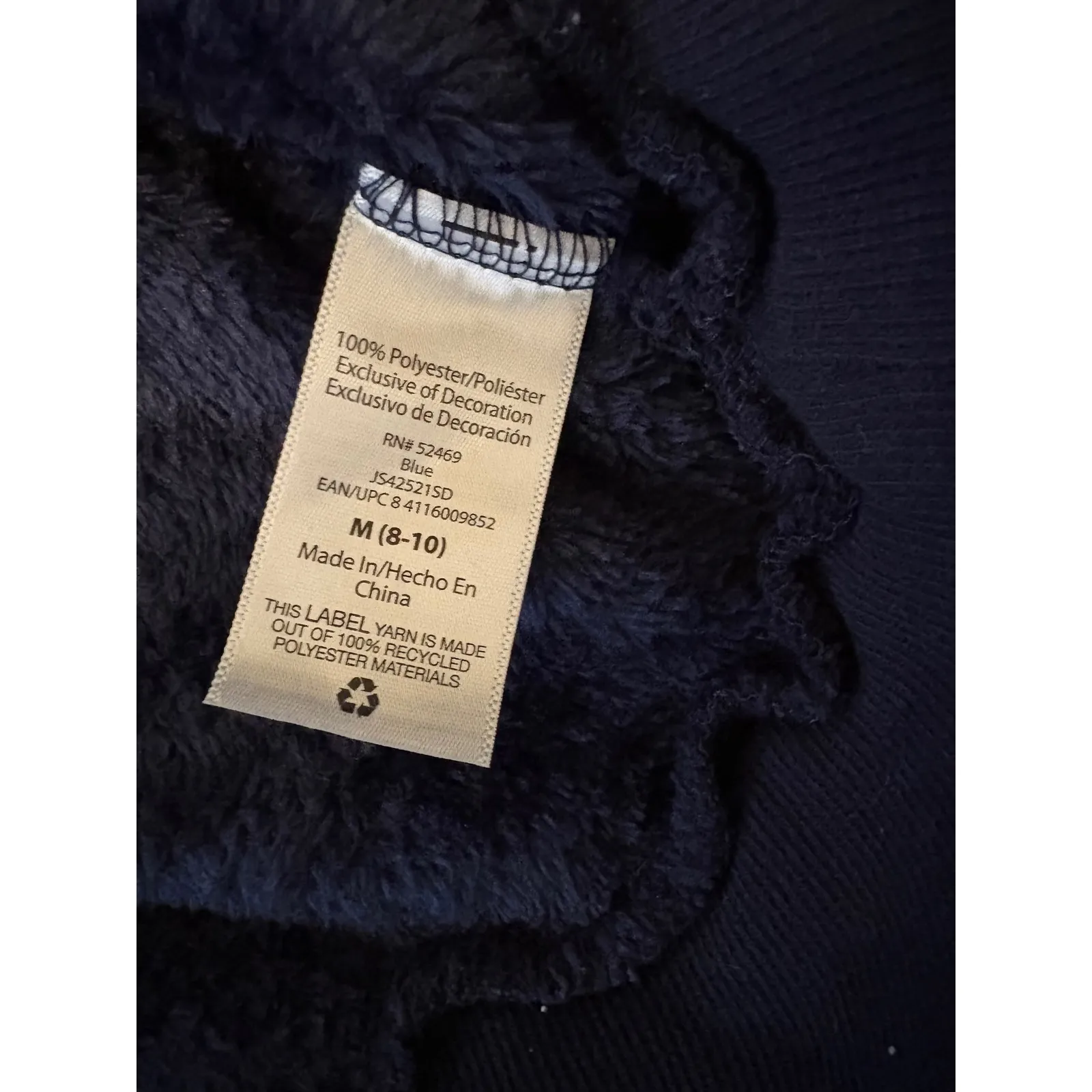 Joyful Plush Cozy Fleece Sweatshirt Blue Reindeer Holiday Embroidered Size M - Image 6