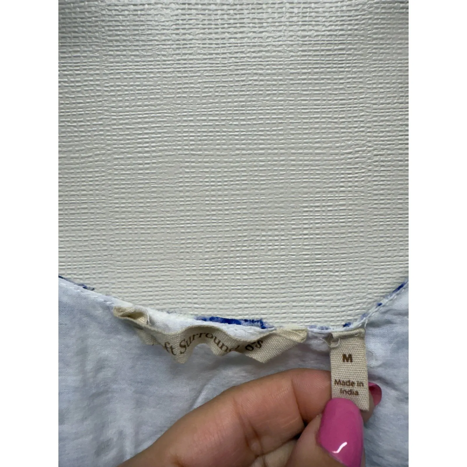 Soft Surroundings Maxi Dress Sleeveless‎ M Blue White Tiered Eyelet Coastal Boho - Image 5