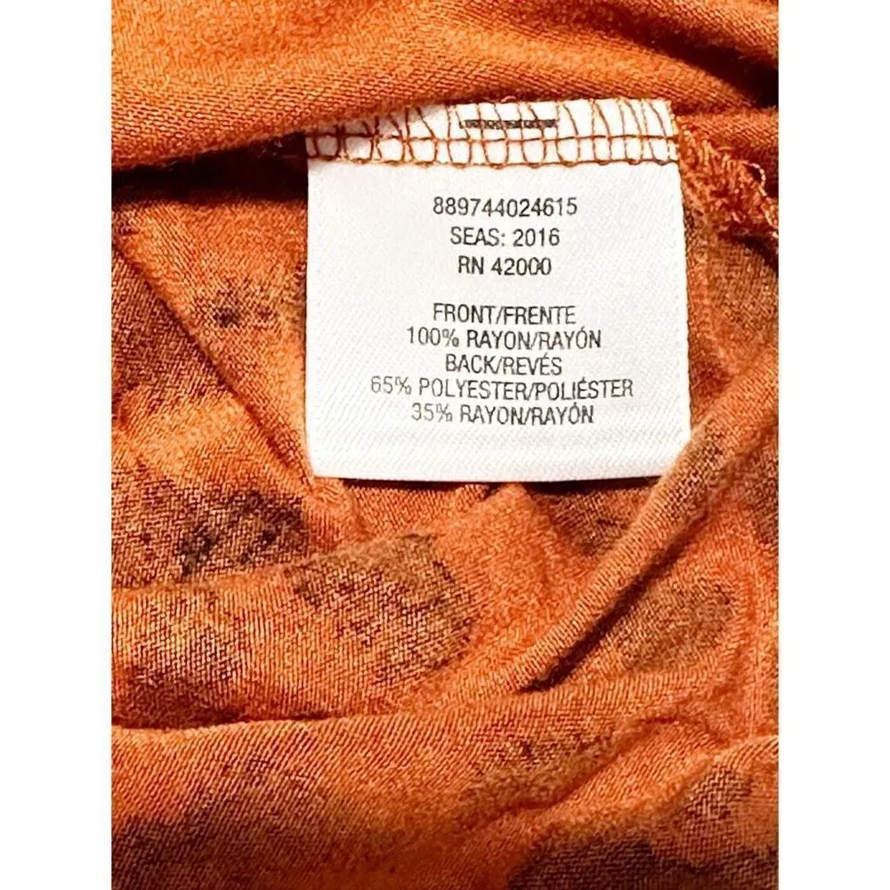 Attention Women's Leopard Print 3/4 Sleeve Graphic Shirt Orange Black‎ Size XL - Image 7