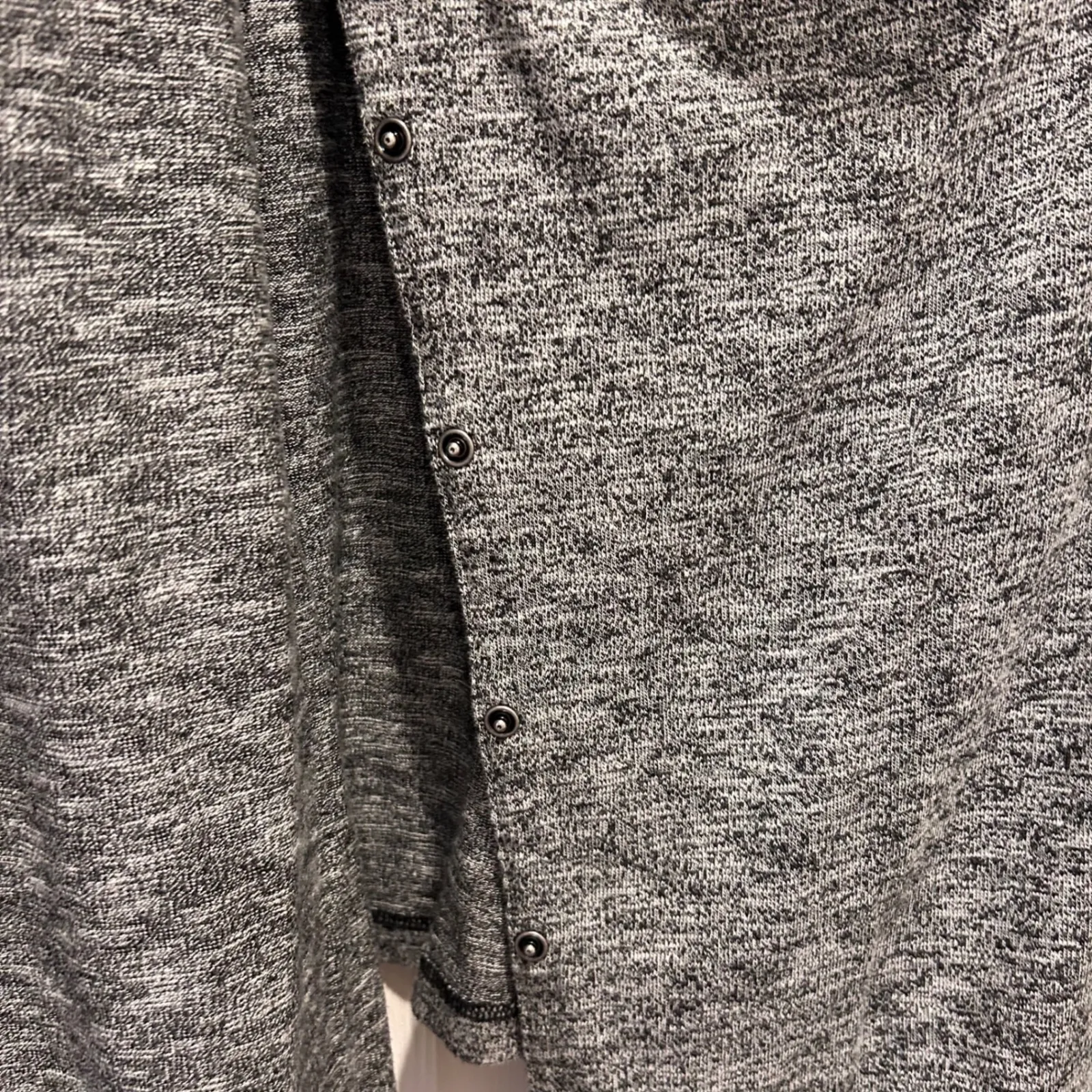 Eddie Bauer Womens L Gray Space Dye Convertible Cowl Neck Button Up Pullover Top - Image 5