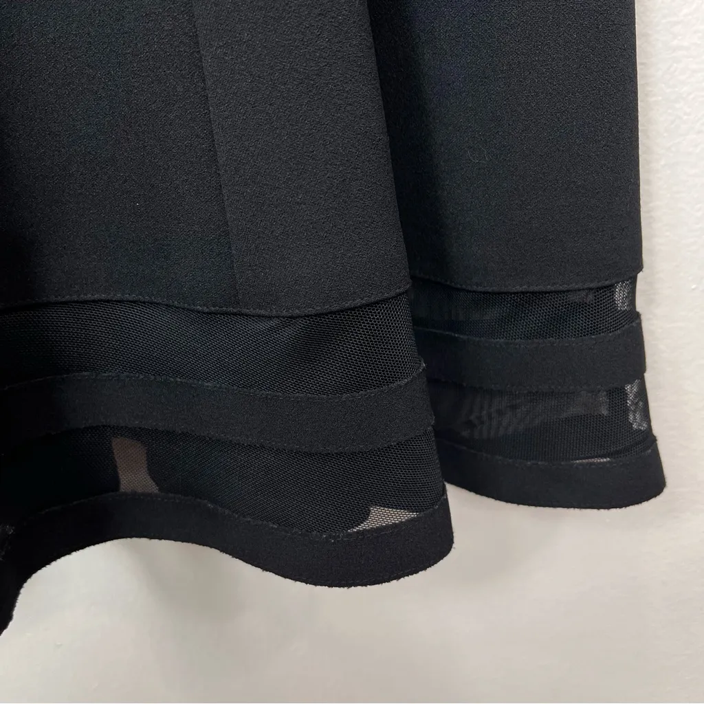 Calvin Klein Black Mesh Illusion Hem Fit Flare Stretch Sleeveless‎ Dress Size 2 - Image 5