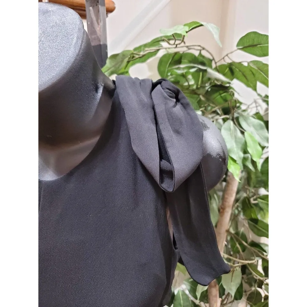 French Collection Women Solid Black Polyester Sleeveless Casual Jumpsuit Size 4 - Image 6