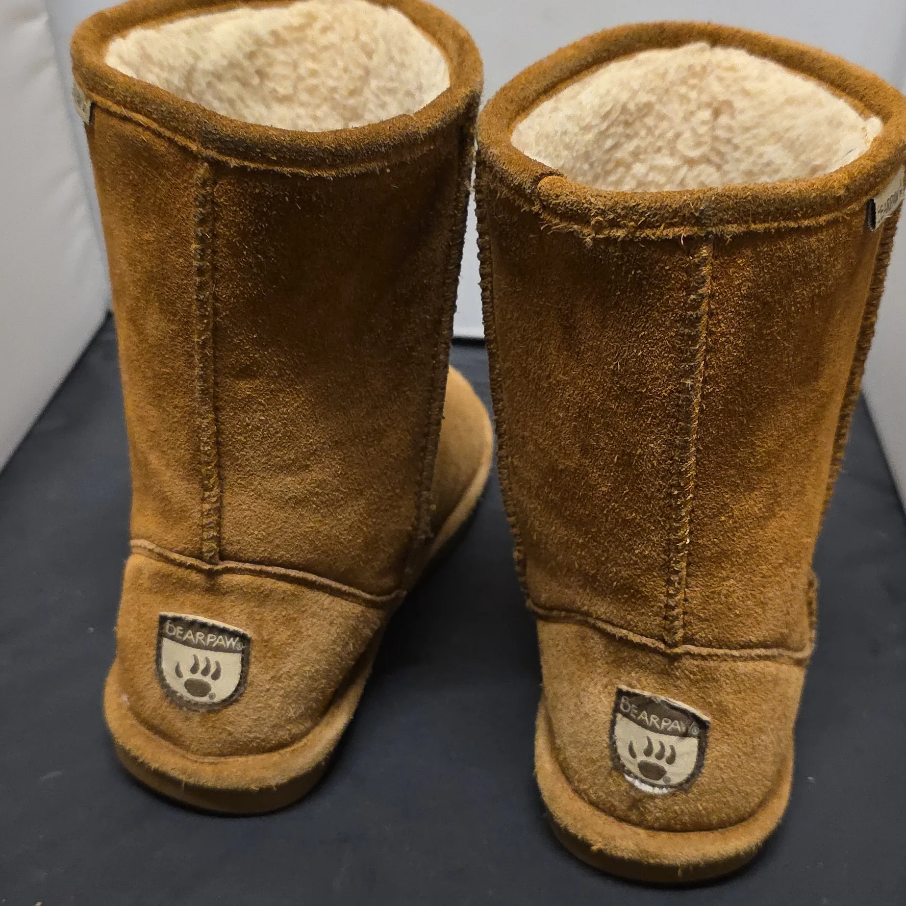 BearPaw Womens 9.5" Tan Suede Boots Size 8 - Image 3