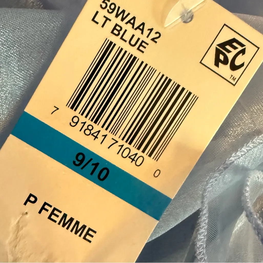 Say Yes Juniors' Ruffled Strapless Ball Gown Light Blue Sz 9/10 NWT - Image 8