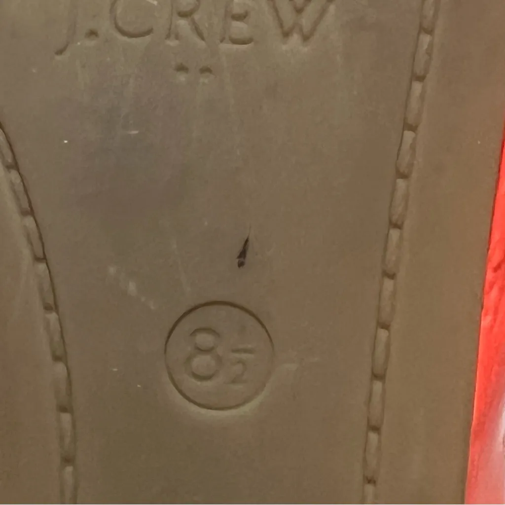 J. Crew factory bright orange patent leather bow ballet scrunch flats US 8.5 - Image 11