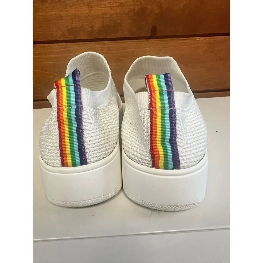 Steve Madden BEALE Sz 8.5 White  Knit Fabric Slip On Shoes - Image 3