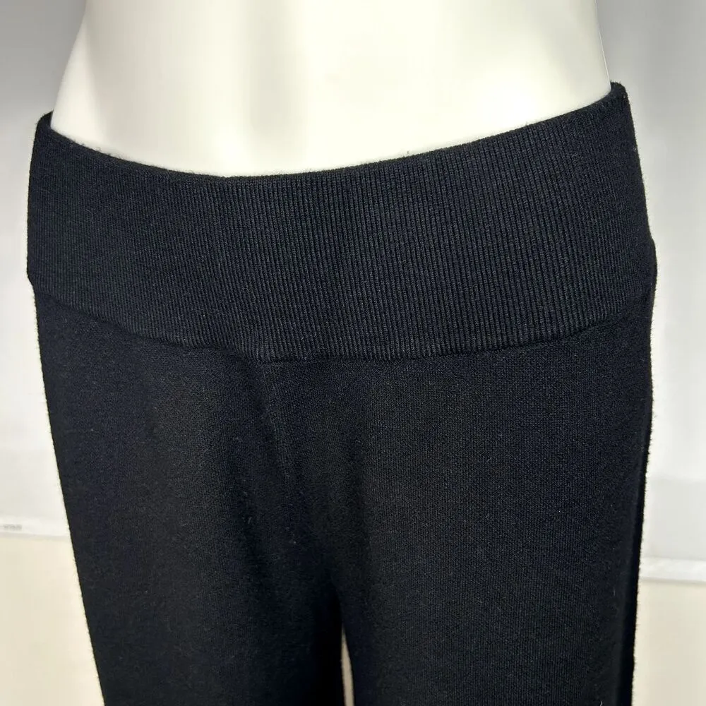 KITH Womens Black Knit Pants Diana Style Elastic Waist Woven Size L Lounge Luxe - Image 11