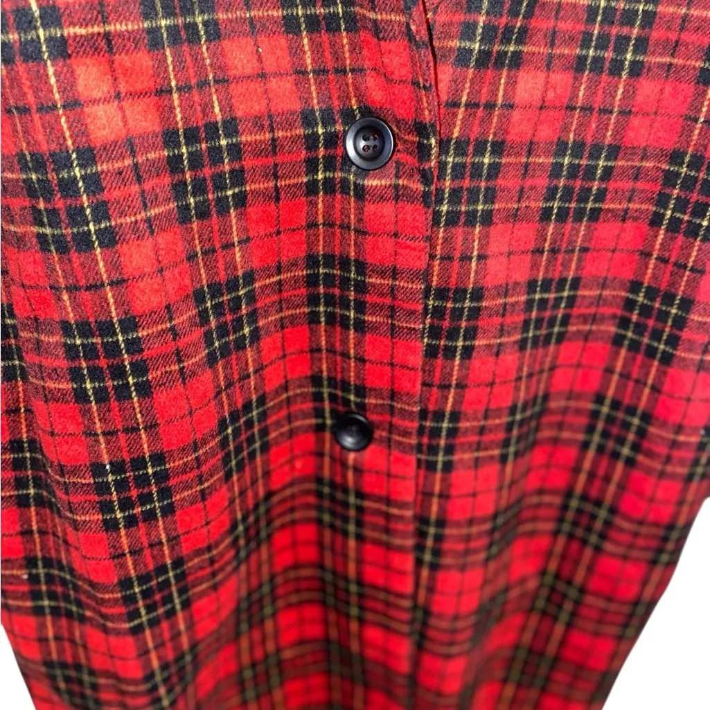 Motel Rocks Red Black Tartan Plaid Wool Coat Holiday Christmas Grunge Cabin core - Image 7